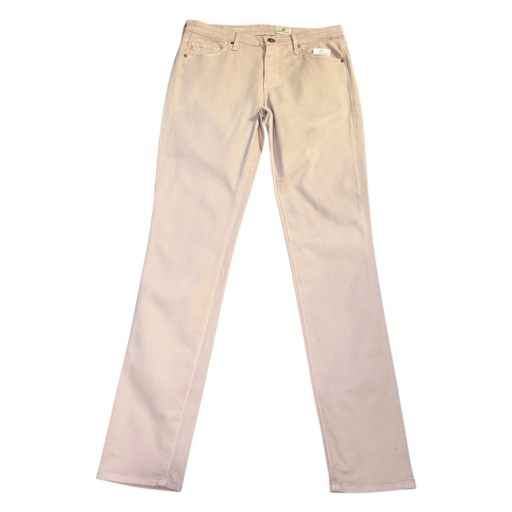 AG Adriano Goldschmied The Prima Cigarette Leg Jeans Blush Pink Sateen 4‎ 27 NEW